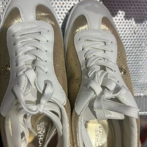 Michael Kors White and Gold Women's Sneakers